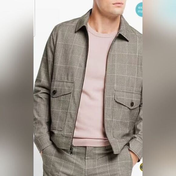 NWT Express Plaid Full Zip Jacket Size S - Picture 3 of 5